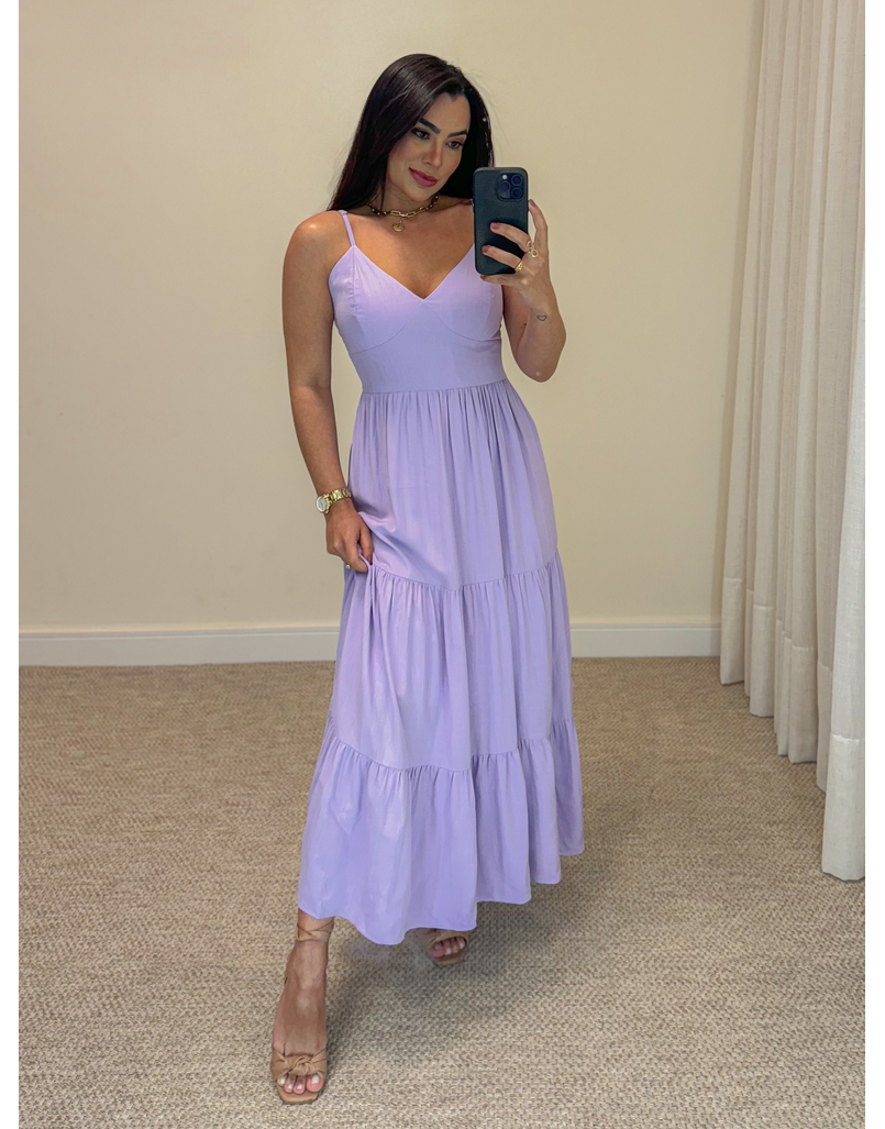 Vestido Midi Atenas Lilás