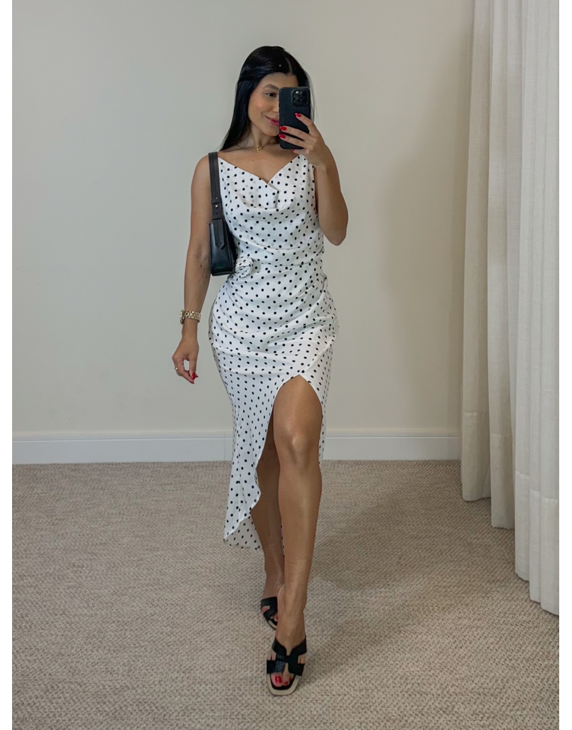 Vestido Alcinha Poá Branco