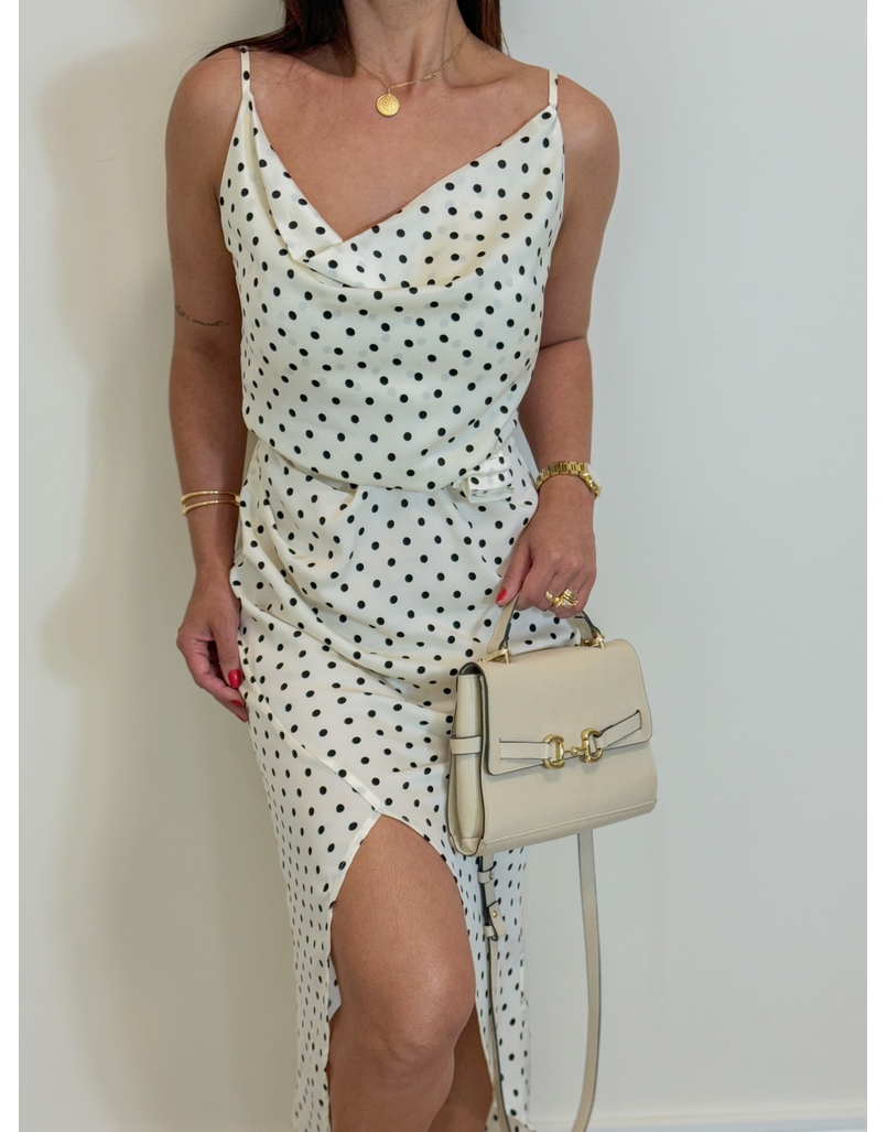 Vestido Alcinha Poá Manteiga 