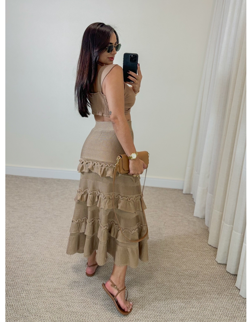 Cropped Tricot Argola Natalia Cappuccino