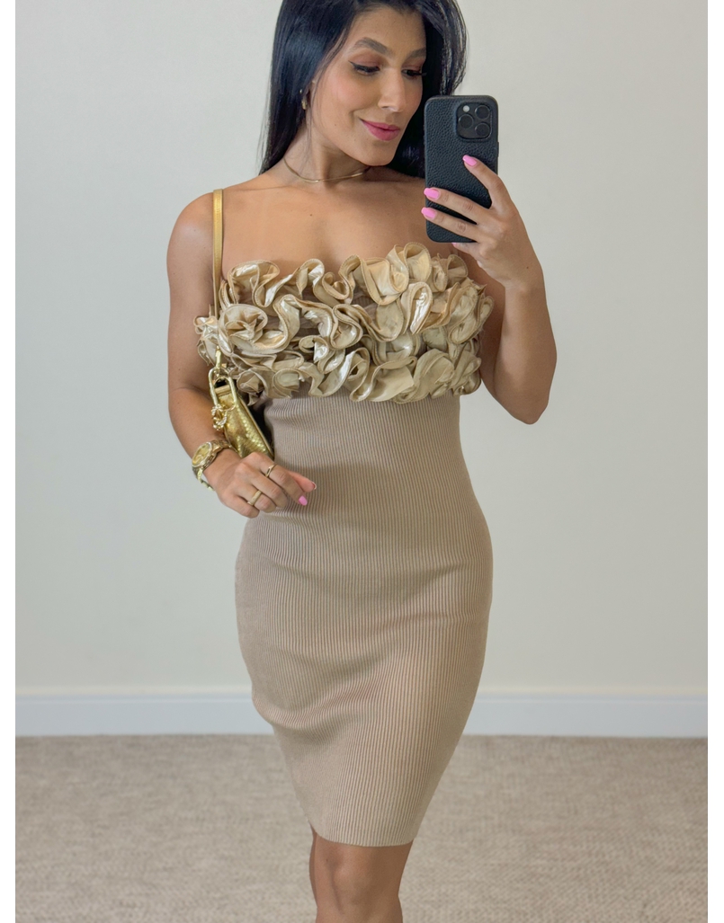 Vestido Modal Babado Verona Cappuccino