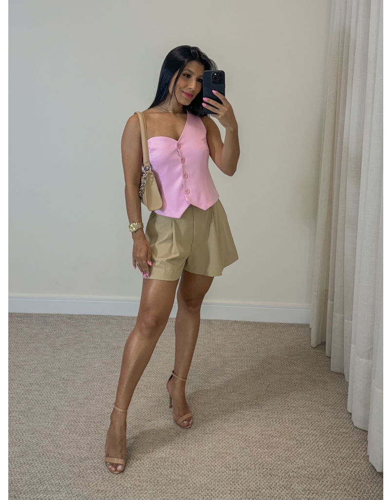 Short Linho Berenice Cappuccino