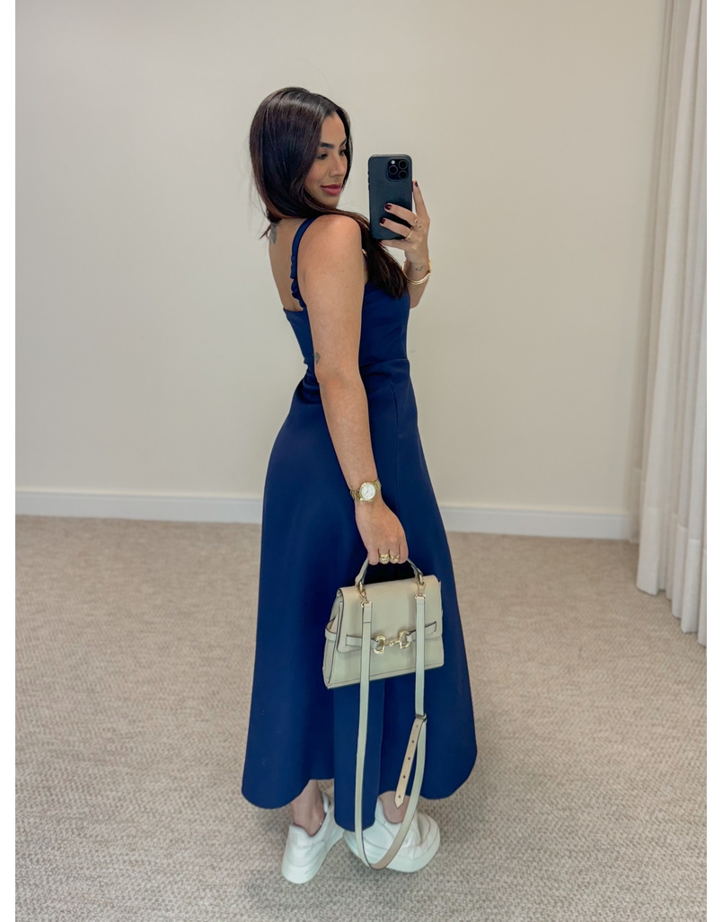 Vestido Midi Ziper Marinho 