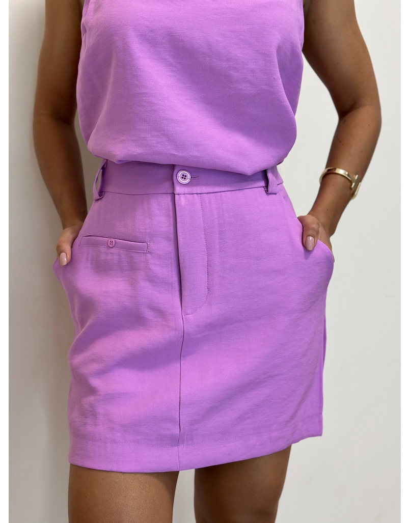 Saia Viscolinho Bruna Lavanda