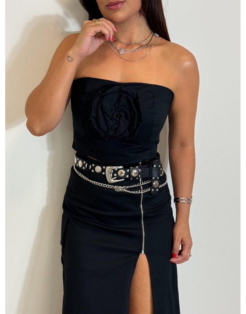 Conjunto Saia Marina Preto