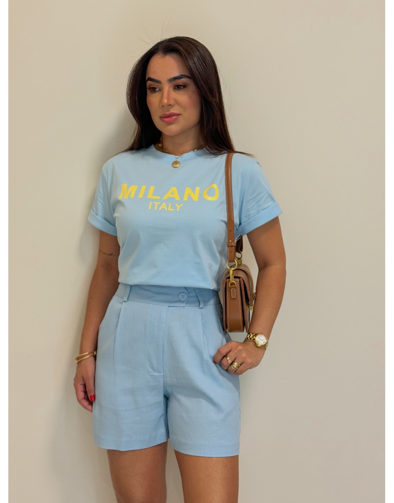 Short Linho Jéssica Azul 