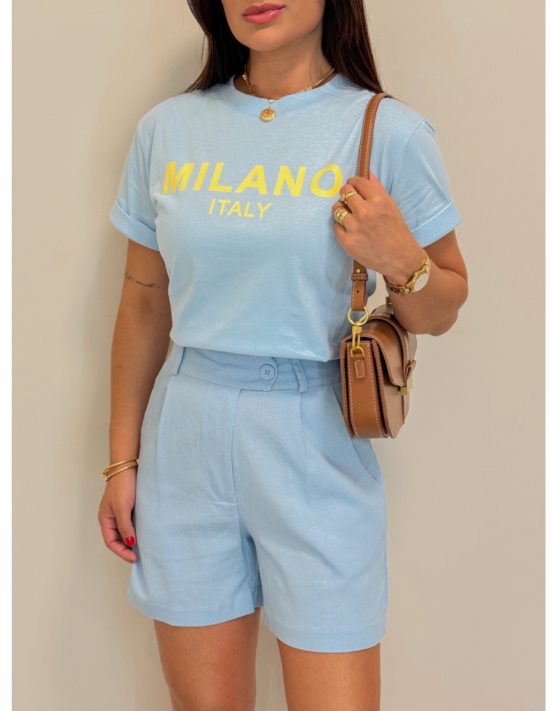 Short Linho Jéssica Azul 