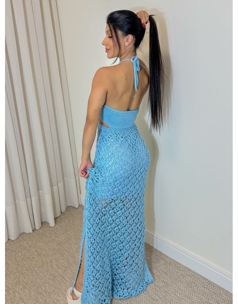Vestido Tricot Sereia Azul