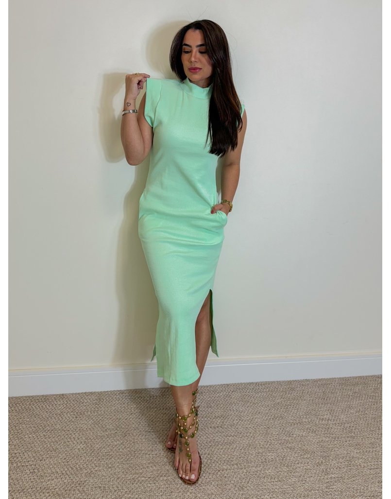 Vestido Canelado Muscle Tee Verde