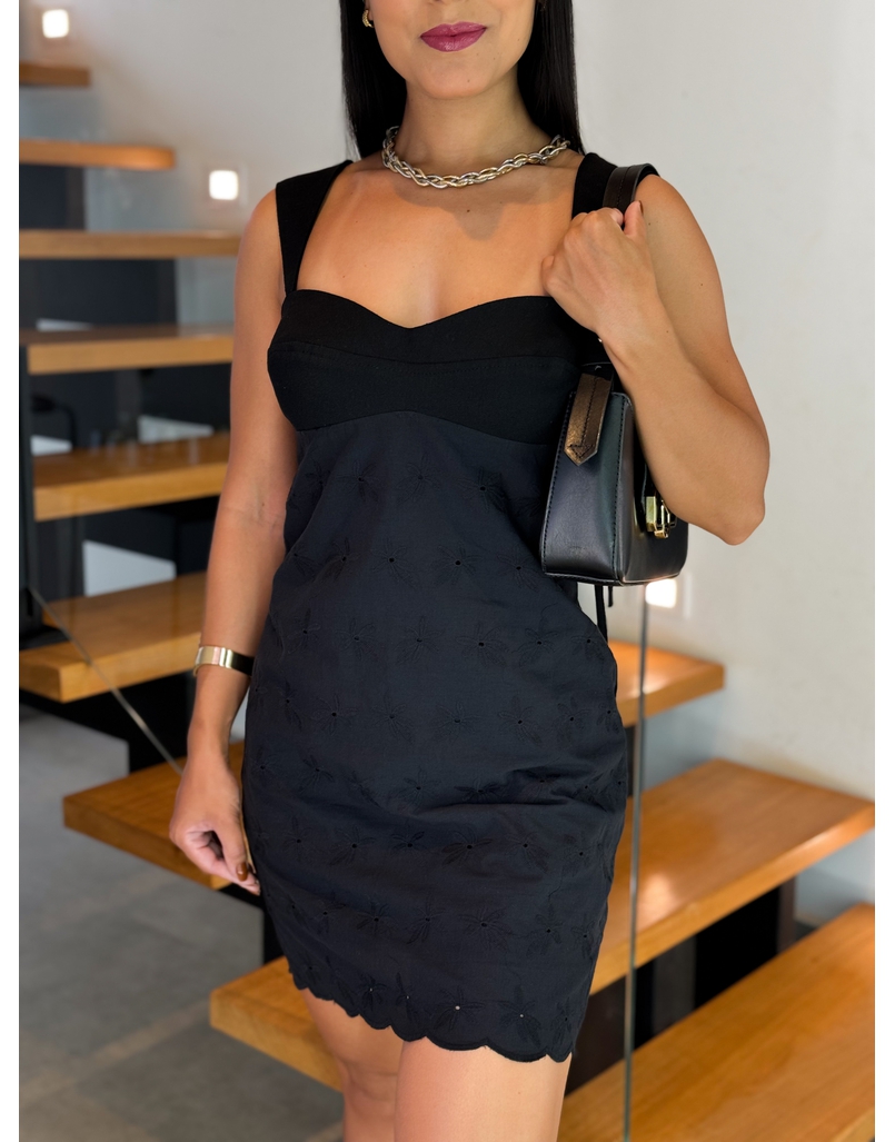 Vestido Linho Laise Roma Preto