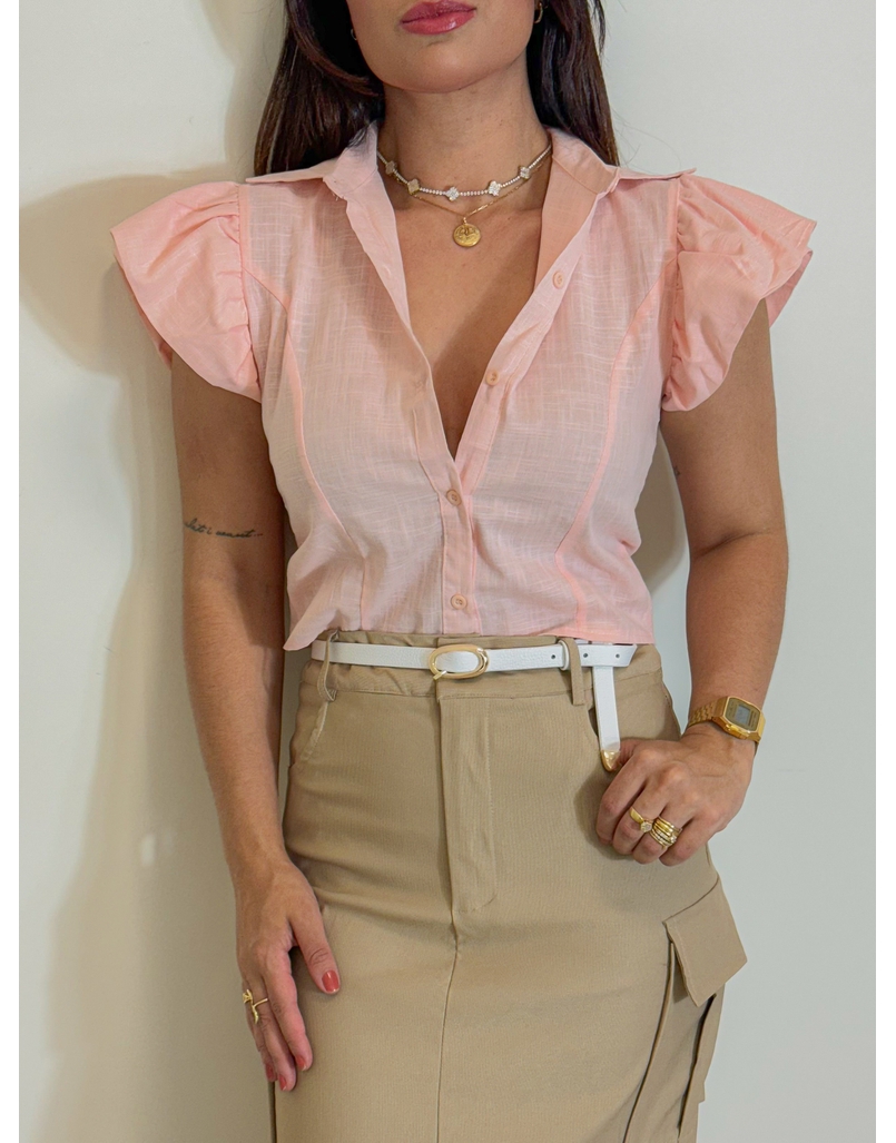 Cropped Camisa Maia Rosa