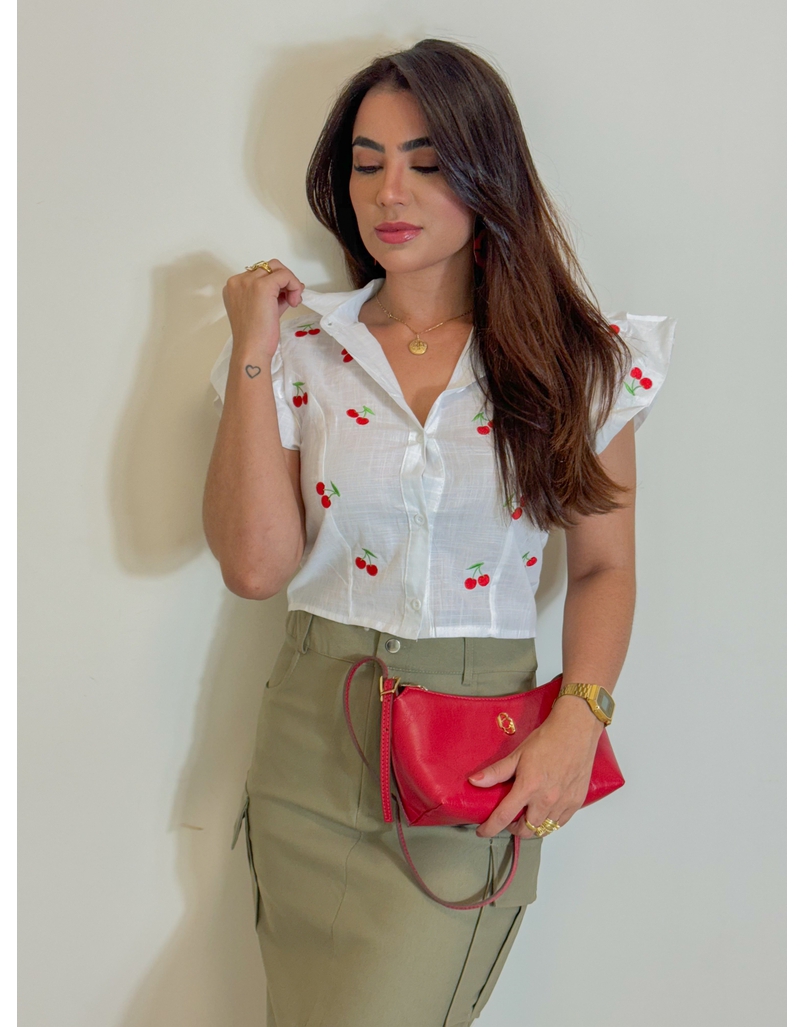 Camisa Cereja Branco