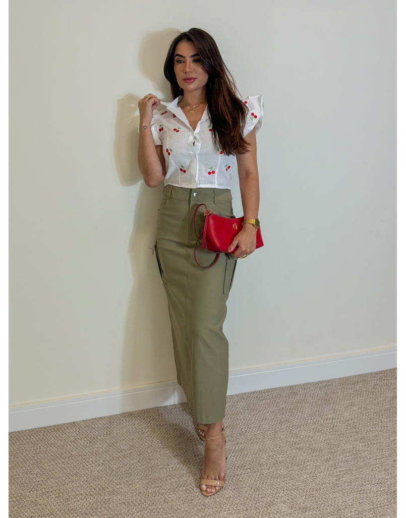 Camisa Cereja Branco