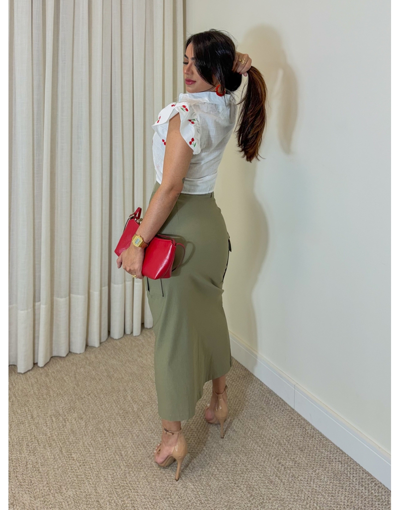 Camisa Cereja Branco