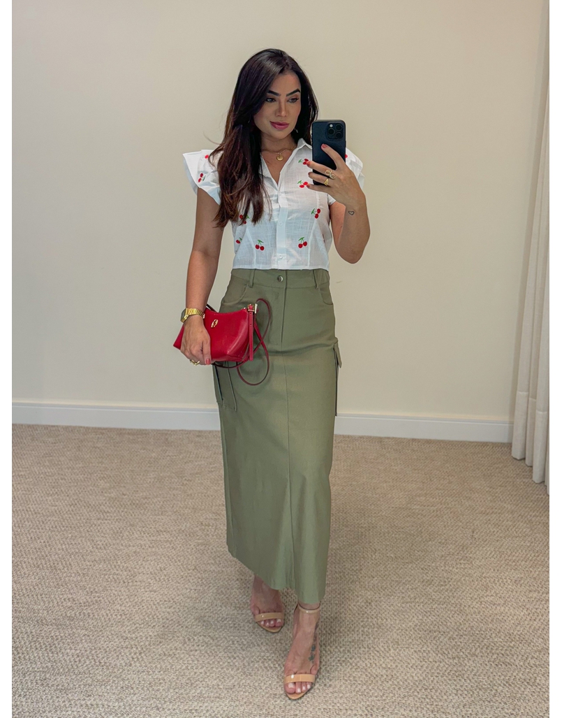 Camisa Cereja Branco