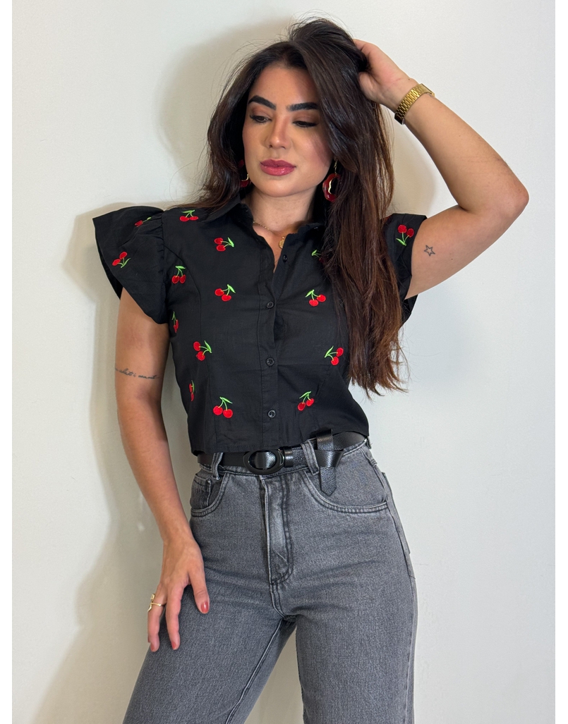 Camisa Cereja Preto