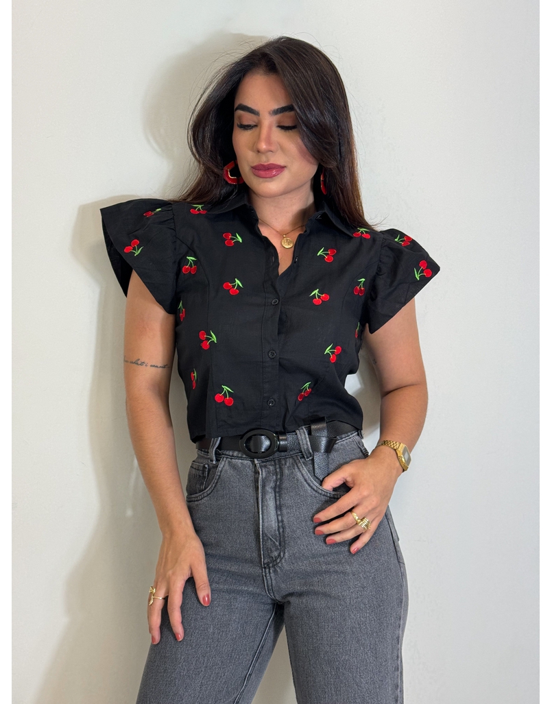 Camisa Cereja Preto