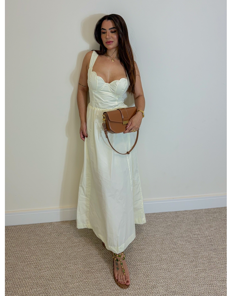 Vestido Meia Taça Florença Manteiga