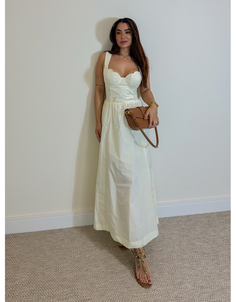 Vestido Meia Taça Florença Manteiga