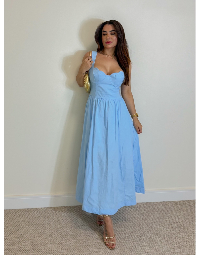 Vestido Meia Taça Florença Azul