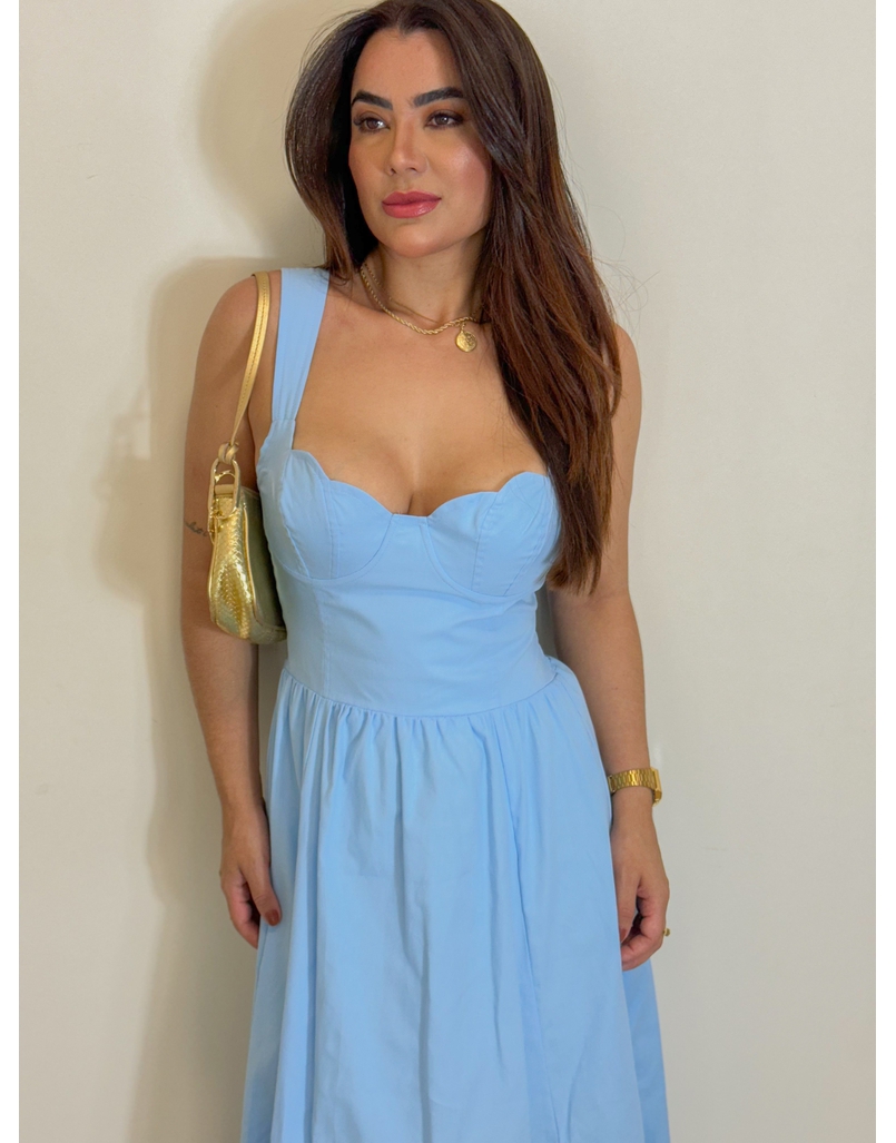 Vestido Meia Taça Florença Azul