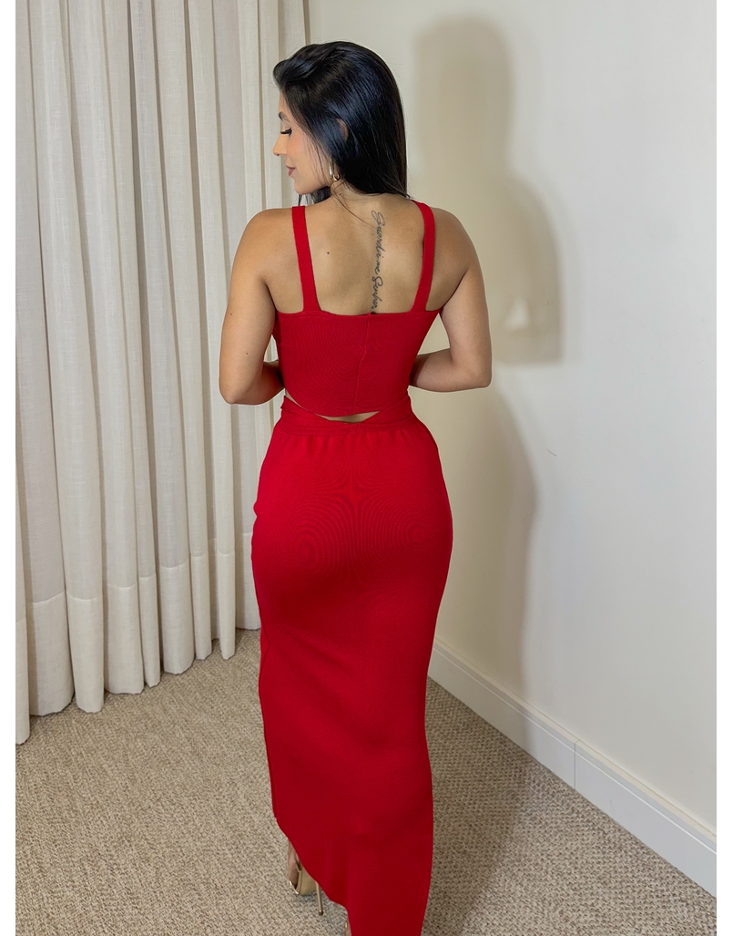 Conjunto Saia Ariel Vermelho 