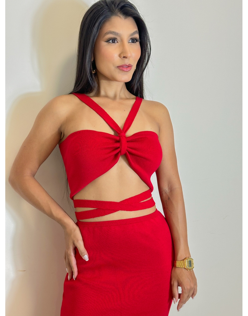Conjunto Saia Ariel Vermelho 