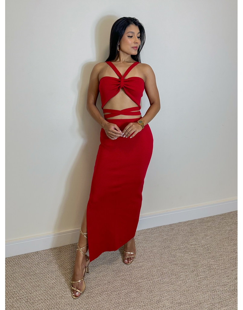 Conjunto Saia Ariel Vermelho 