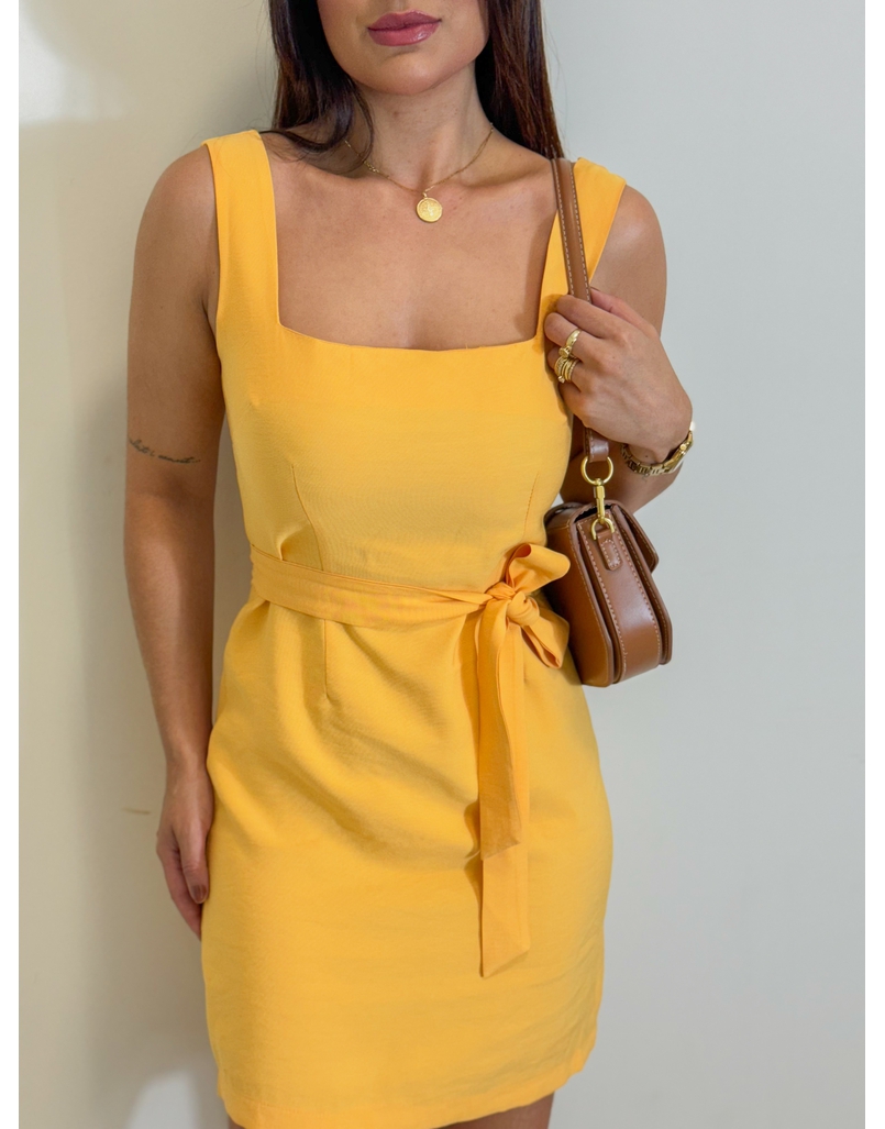 Vestido Alça Camile Mostarda