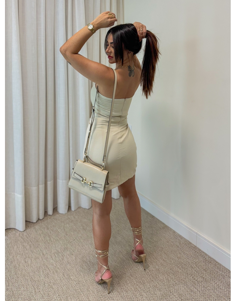 Vestido Amarração Rebeca Areia