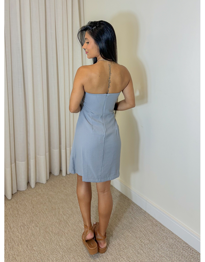 Vestido Amarração Rebeca Cinza
