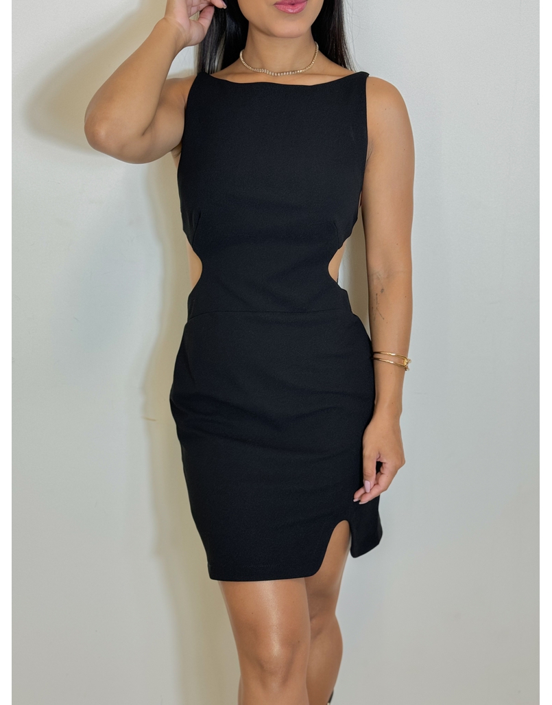 Vestido Abertura Lateral Maju Preto