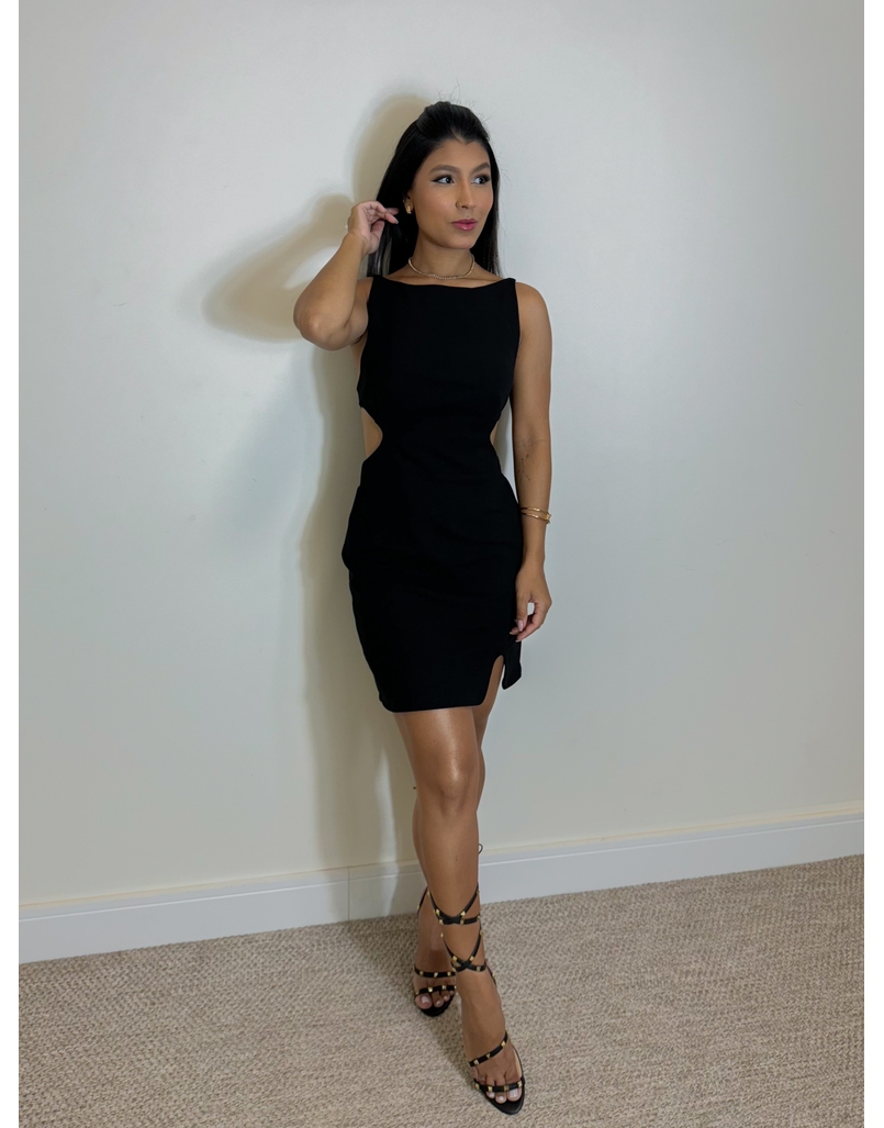 Vestido Abertura Lateral Maju Preto