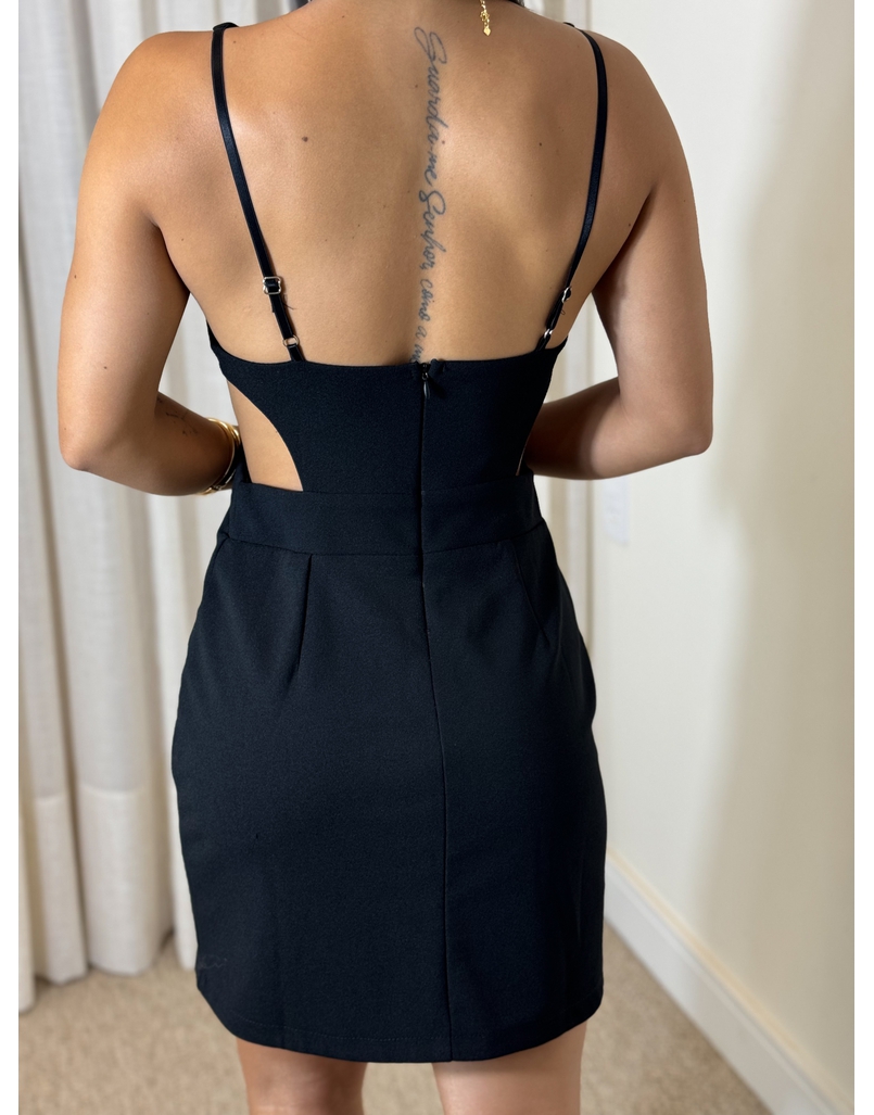 Vestido Abertura Lateral Maju Preto