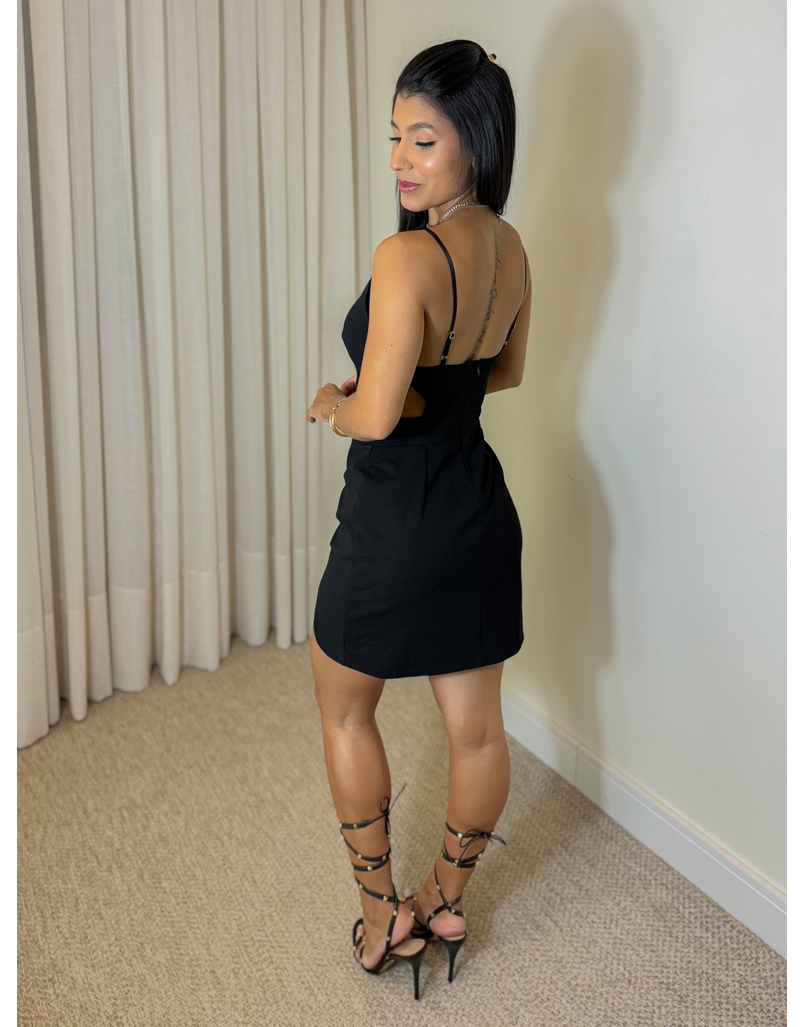 Vestido Abertura Lateral Maju Preto