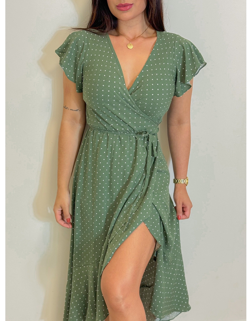 Vestido Envelope Verde Oliva