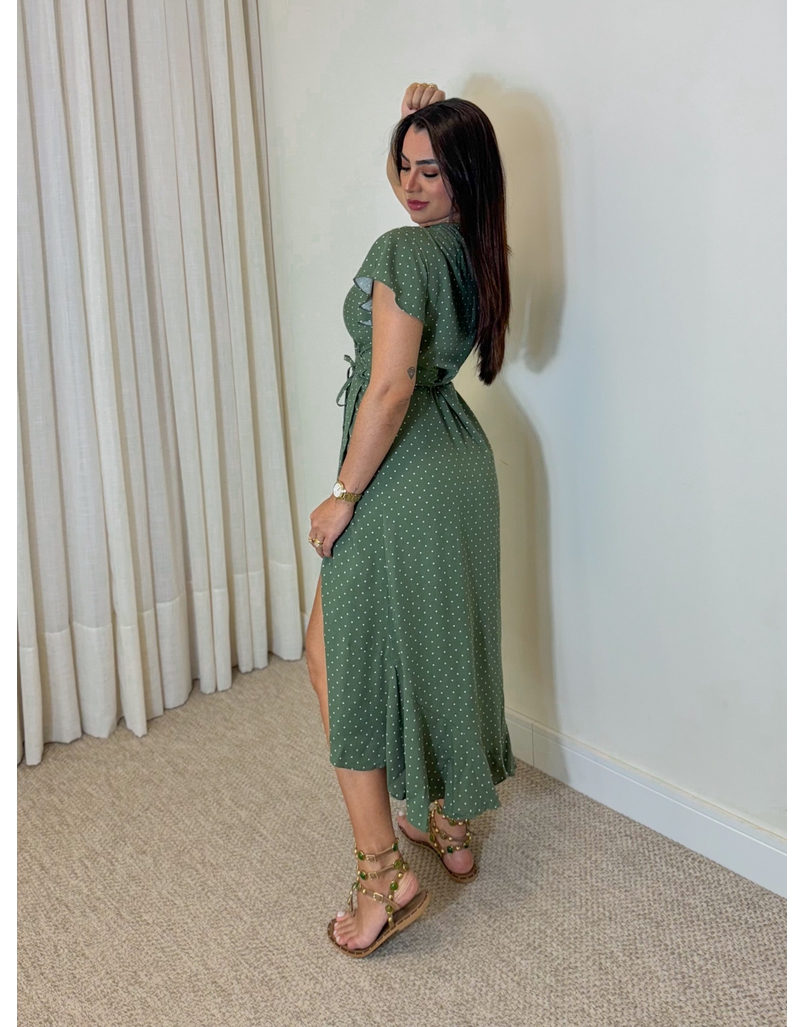 Vestido Envelope Verde Oliva