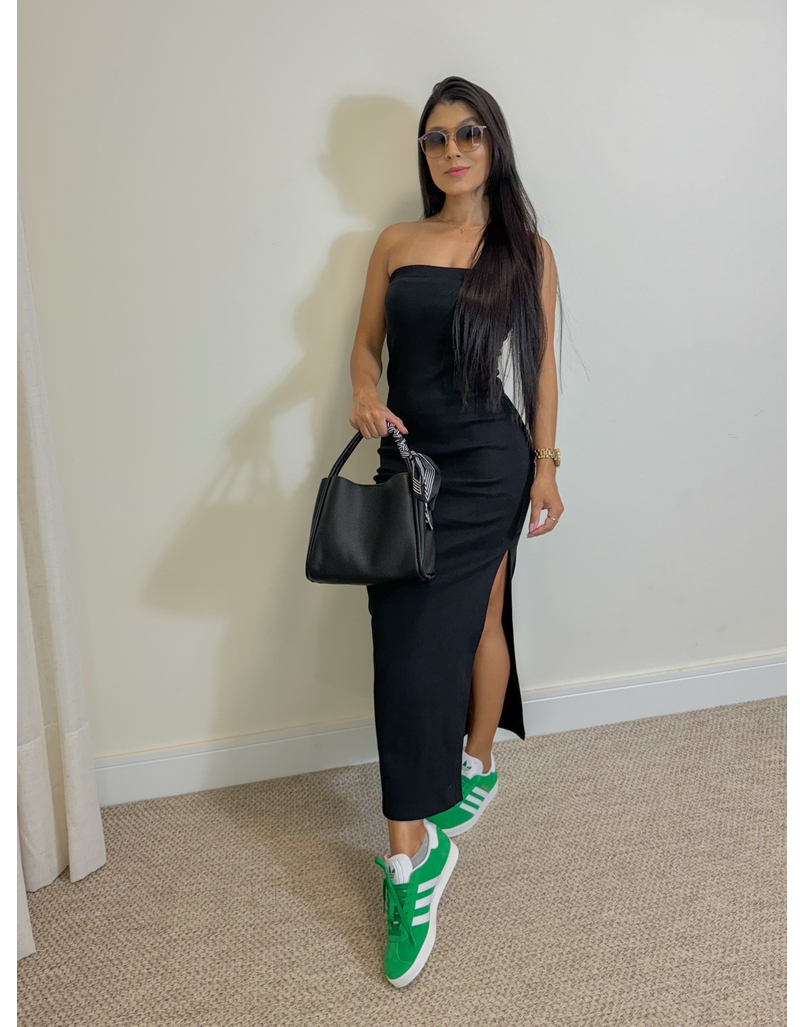 Vestido Liso Tomara Que Caia Preto