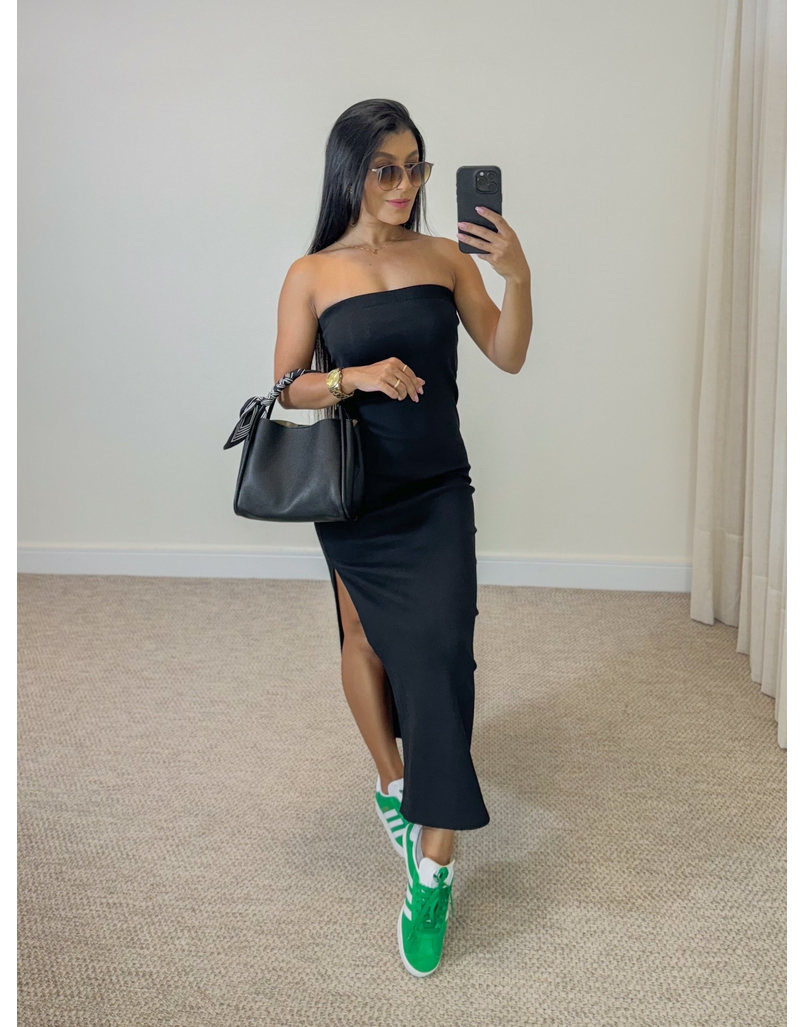 Vestido Liso Tomara Que Caia Preto