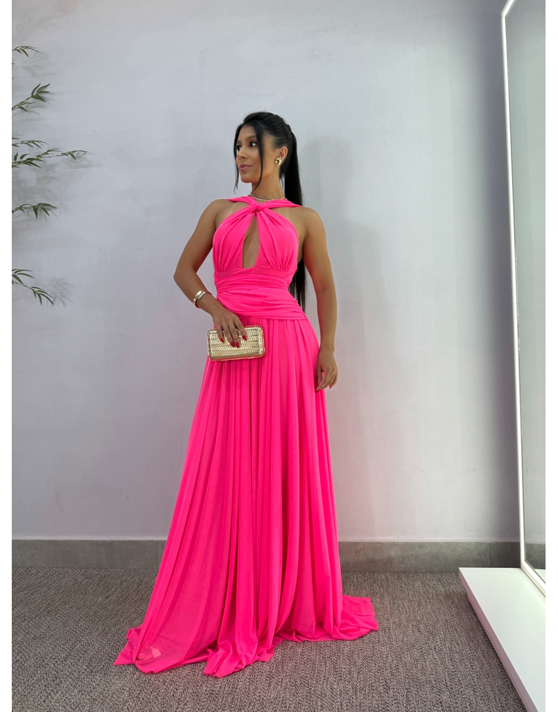 Vestido Festa Tule Rosa