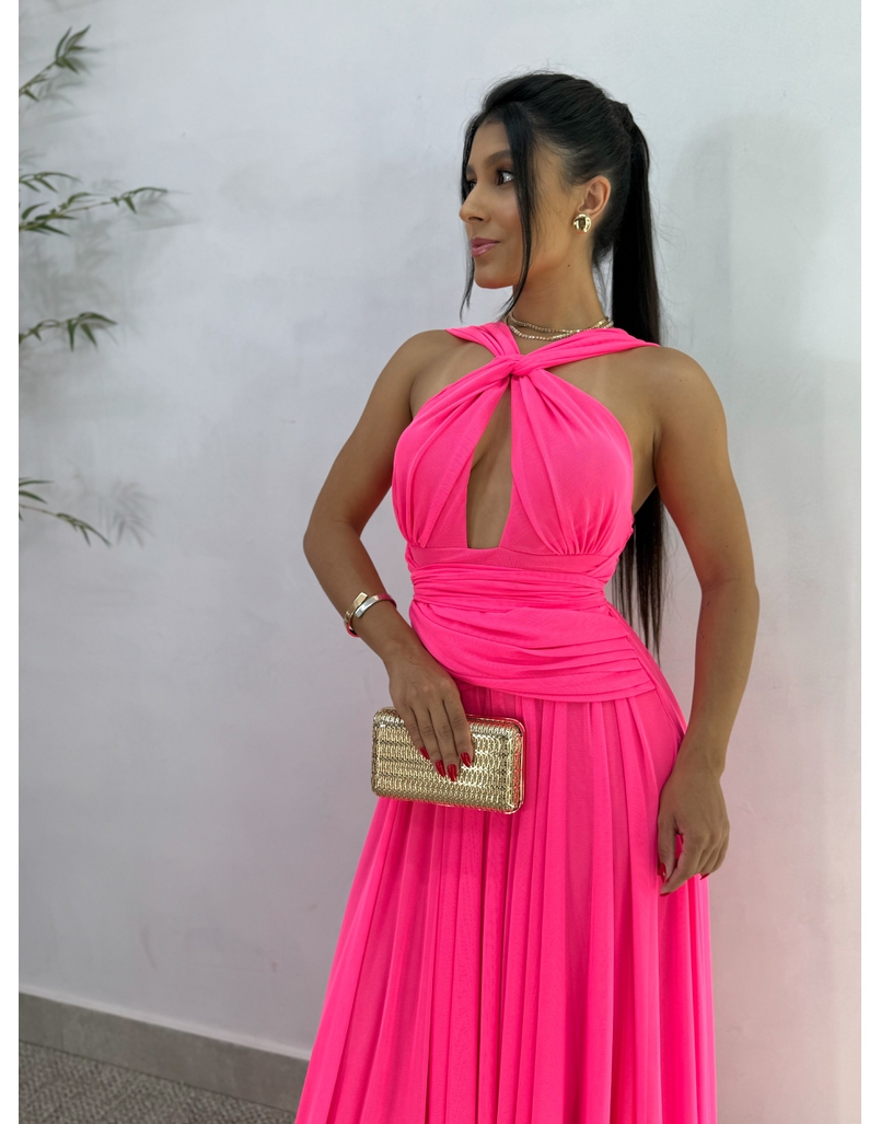 Vestido Festa Tule Rosa