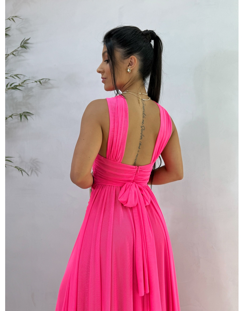 Vestido Festa Tule Rosa