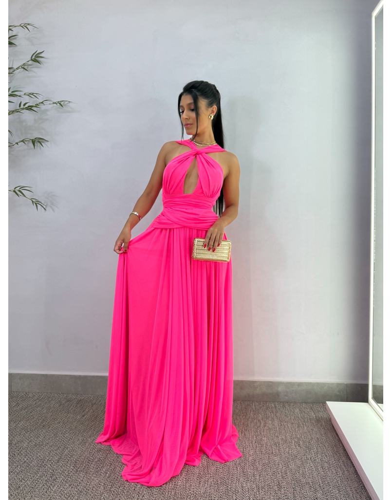 Vestido Festa Tule Rosa