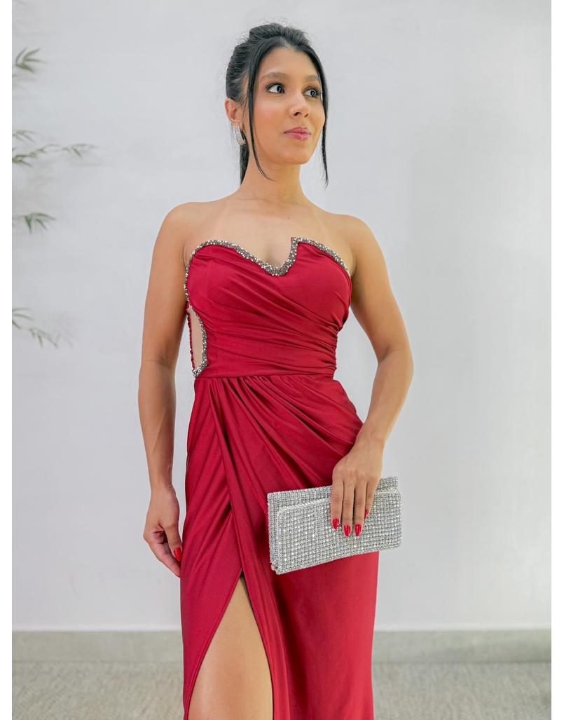Vestido Festa Strass Cherry