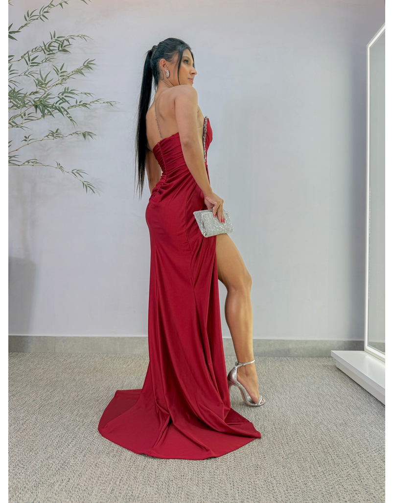 Vestido Festa Strass Cherry