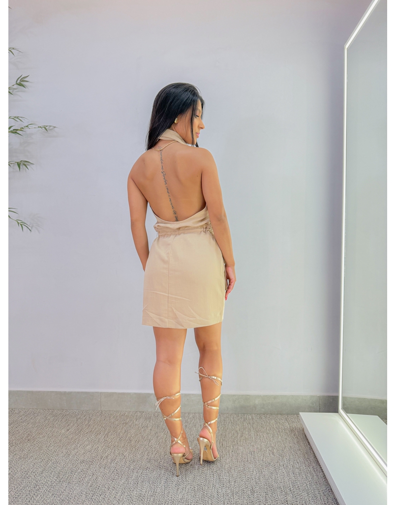 Saia Viscolinho Mariah Cáqui