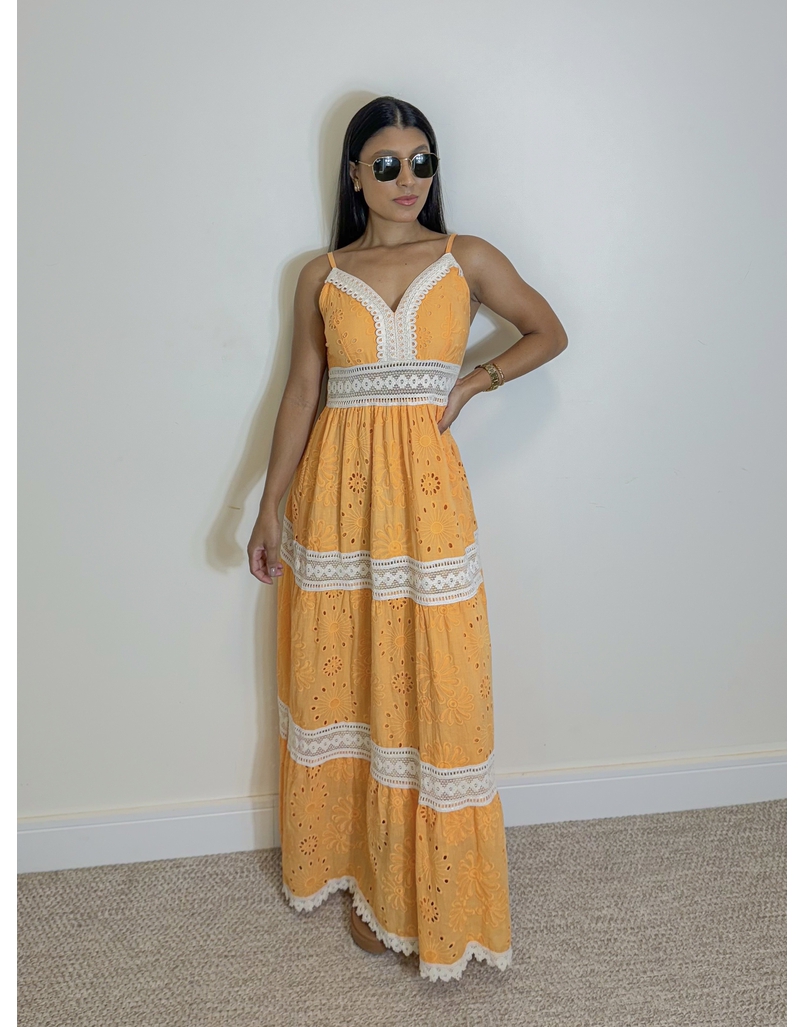 Vestido Longo Laise Acapulco Laranja