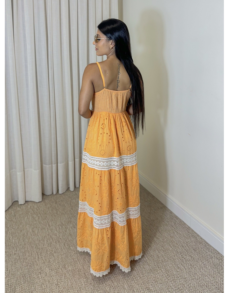 Vestido Longo Laise Acapulco Laranja