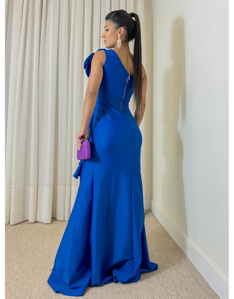 Vestido Festa Flor Azul