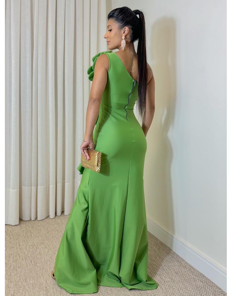 Vestido Festa Flor Verde